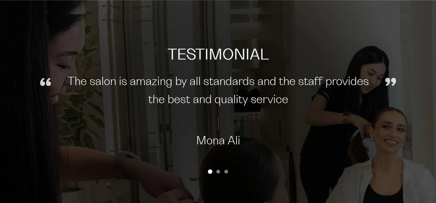 DASHE Beauty testimonials section