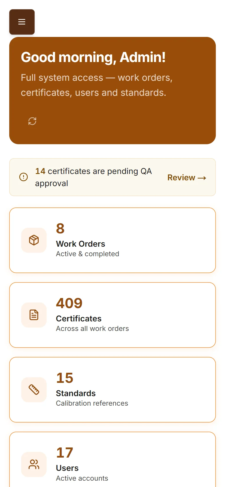 The same IEPS dashboard on a phone
